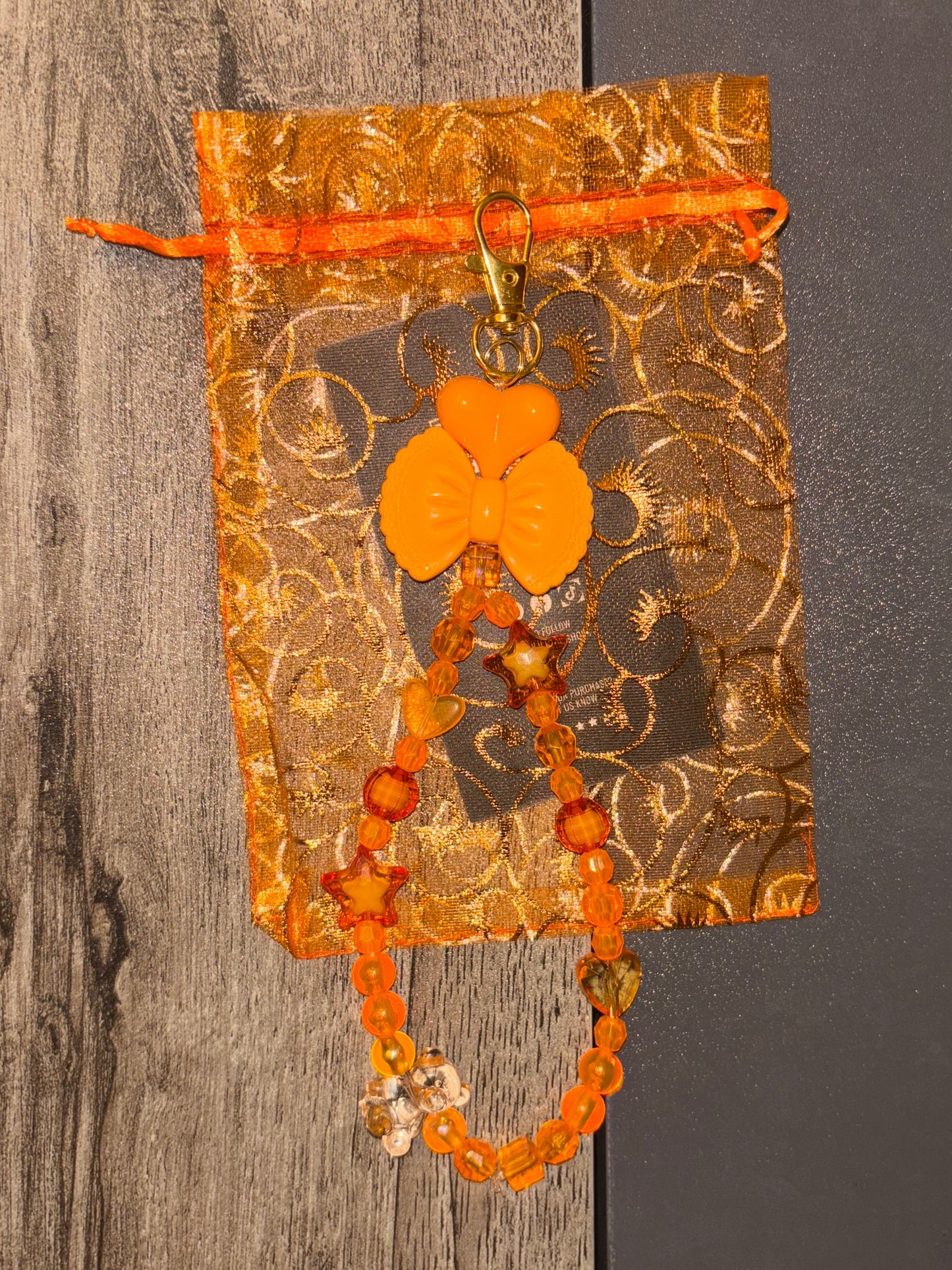 Orange Glow Butterfly//Keychain