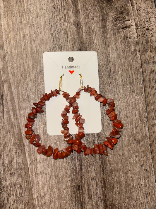 Brick Orange/18k Gold Plated//Earrings