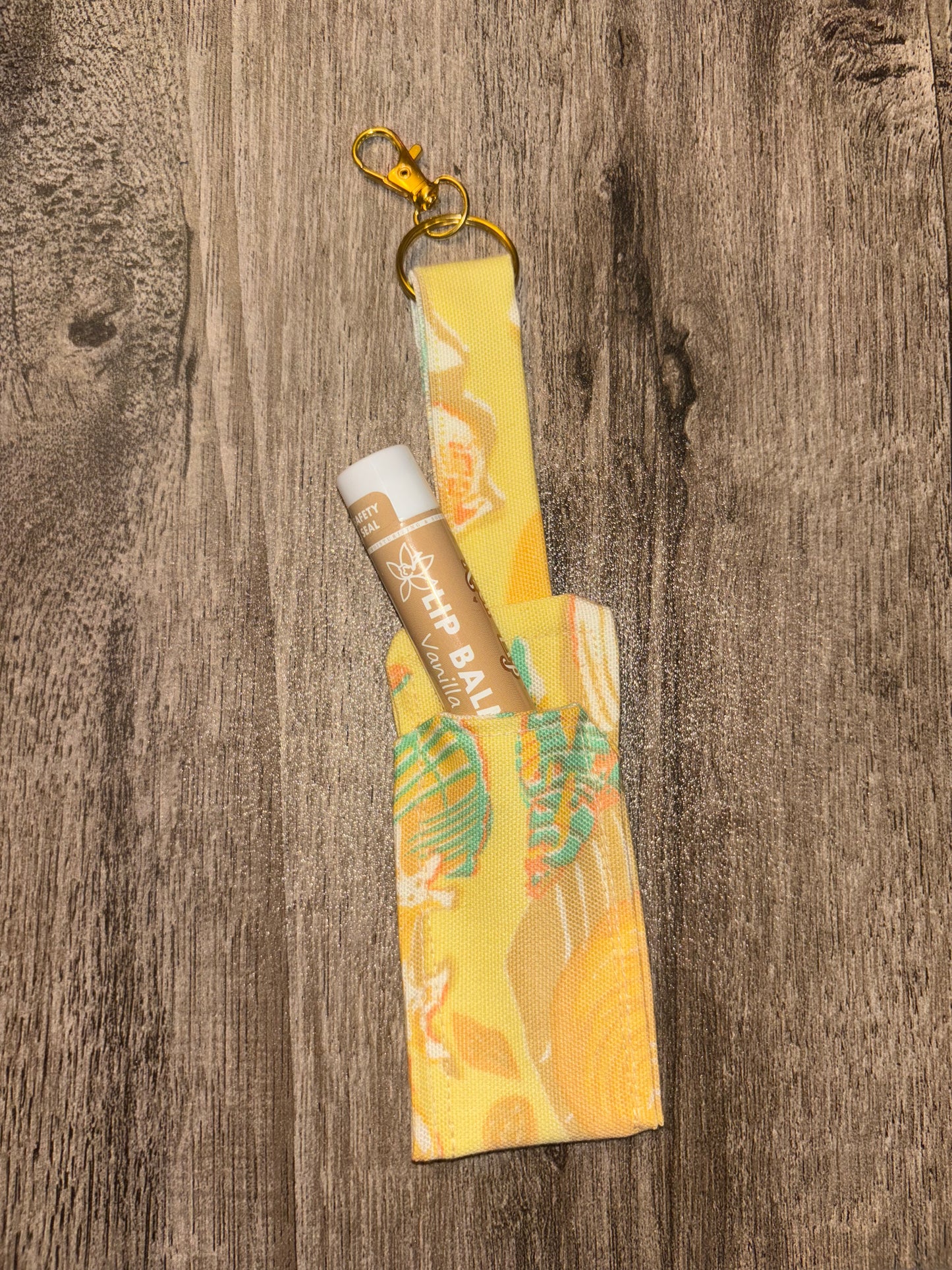 Sunshine/Beachy//Chapstick Holder w/Chapstick