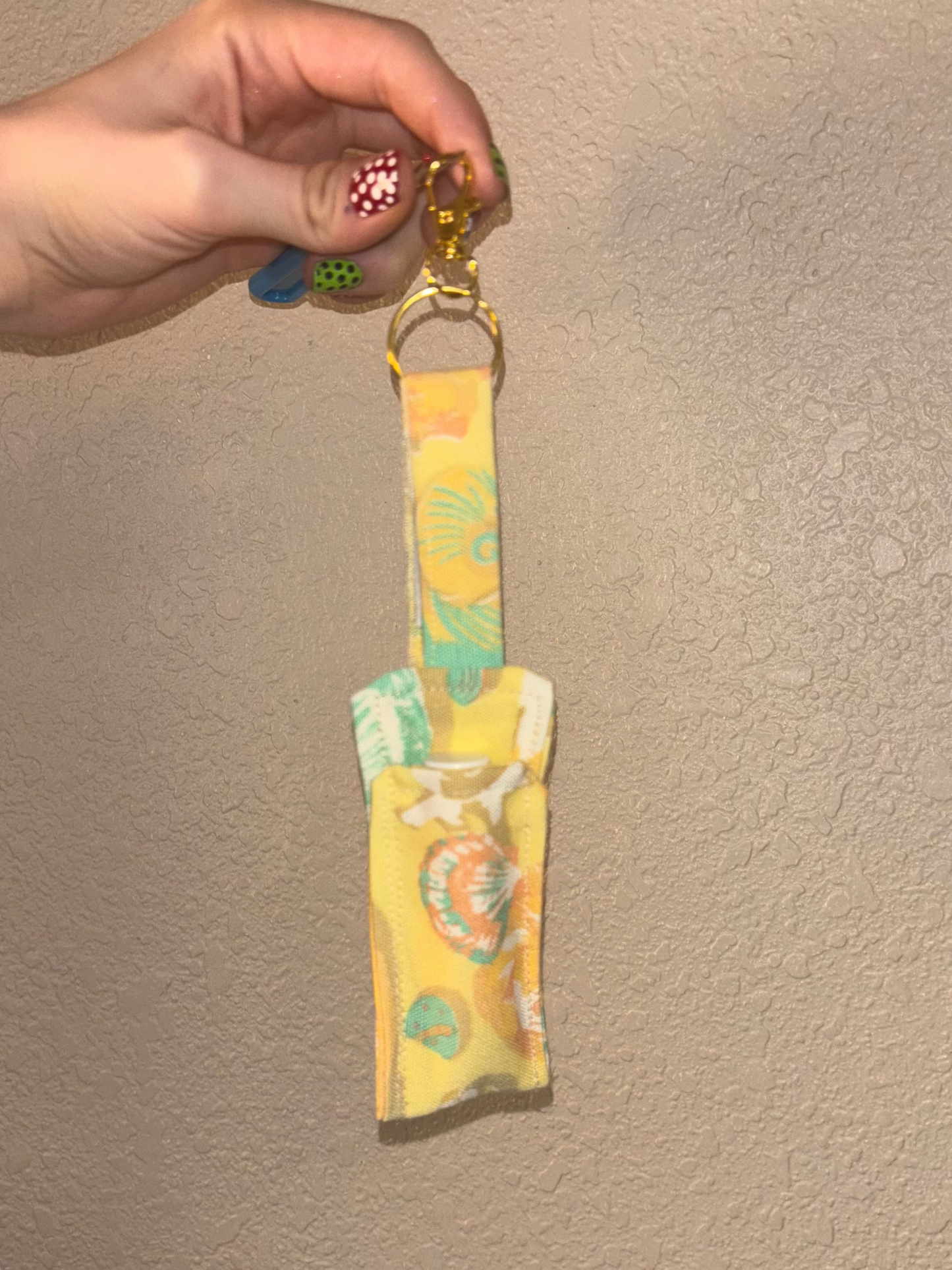 Sunshine/Beachy//Chapstick Holder w/Chapstick